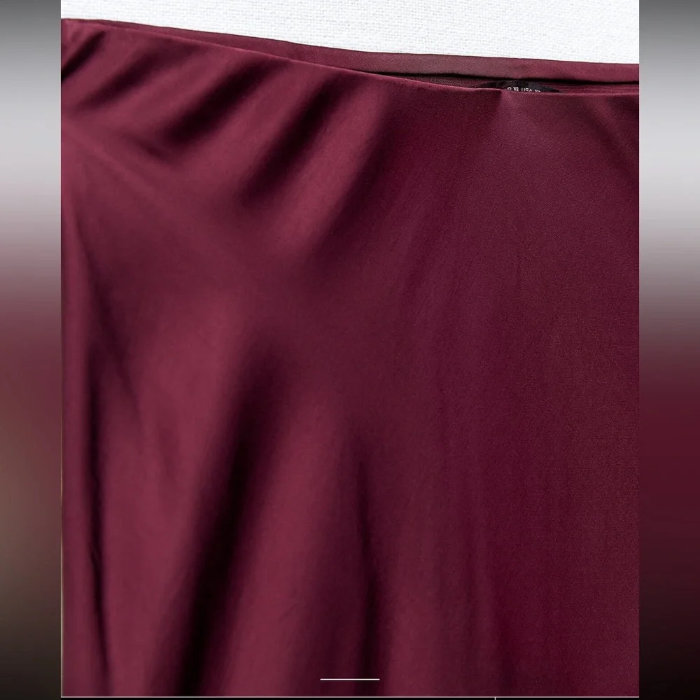 ZARA SATIN EFFECT LONG/ MAXI SKIRT - Picture 14 of 15